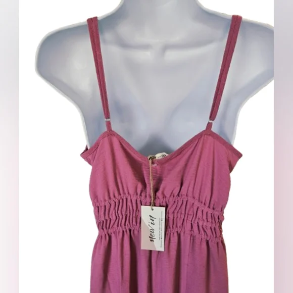 Mauve Pink Sleevless Gathered Waist Jumpsuit With Pockets - Picture 7 of 15